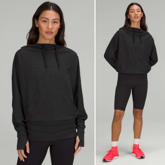 Lululemon Throwback Flashback Pullover W3FZ6S Hoodie Sweatshirt Black Size 4 - Picture 1 of 8
